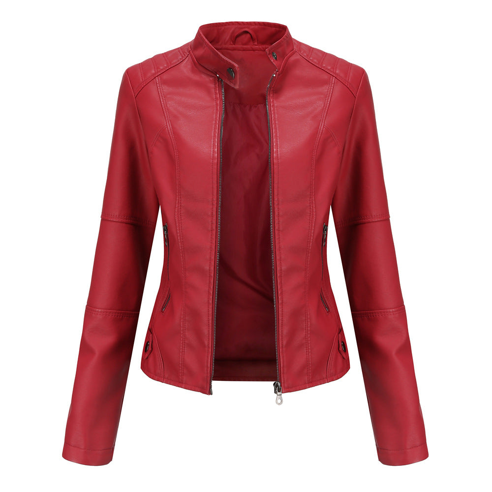 Collar-Free Biker Jacket