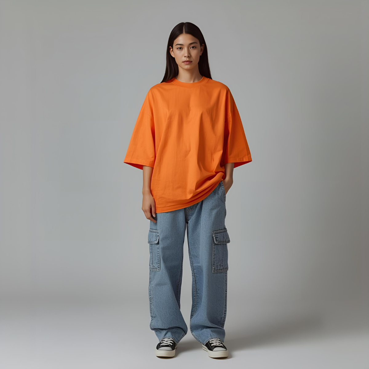 CITRINA | Oversized Modern Casual T-Shirt in Vibrant Orange
