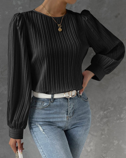 Chic Round Neck Blouse