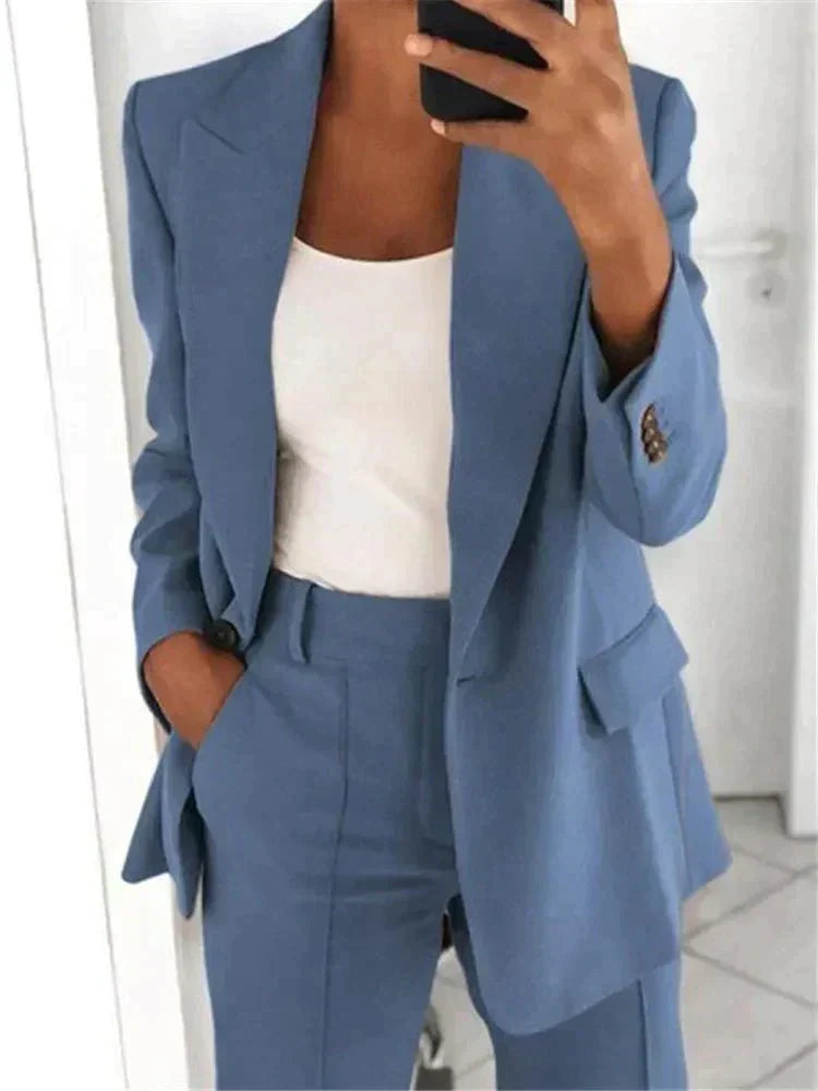 Blazer and Wide-Leg Trouser Ensemble