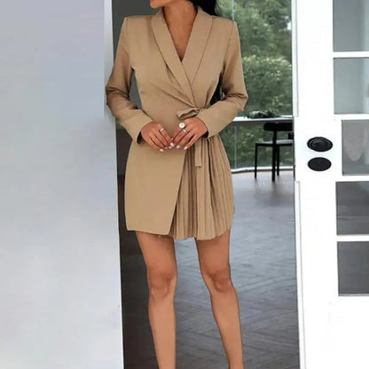 Classic Solid Blazer Dress
