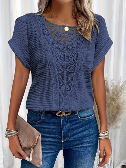 Chic Lace Top with Trendy Accents