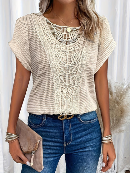 Chic Lace Top with Trendy Accents