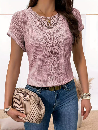 Chic Lace Top with Trendy Accents
