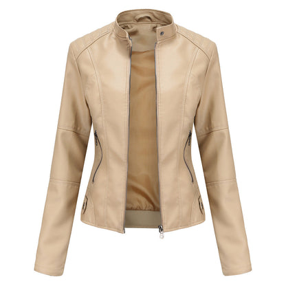 Collar-Free Biker Jacket