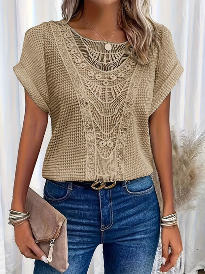 Chic Lace Top with Trendy Accents