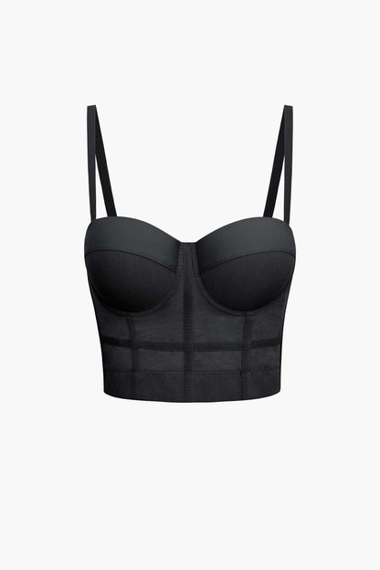 Underwire Mesh Bustier Top