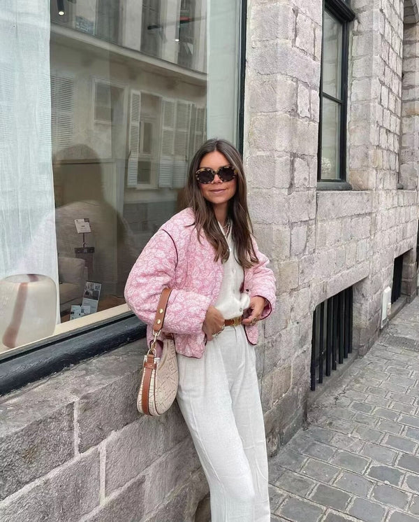 BLOOM – Women's Quilted Patchwork Jacket in Pink