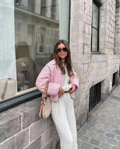 BLOOM – Women's Quilted Patchwork Jacket in Pink