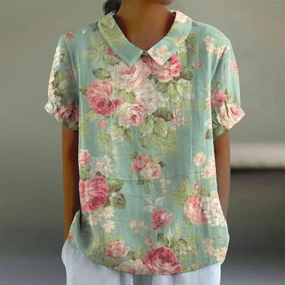 Floral Print Cotton Blouse