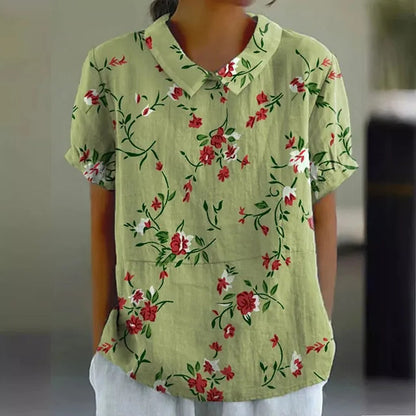 Floral Print Cotton Blouse
