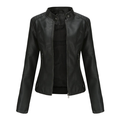 Collar-Free Biker Jacket