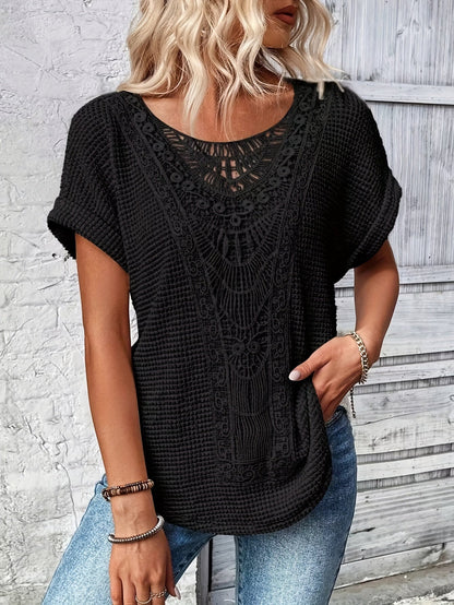 Chic Lace Top with Trendy Accents