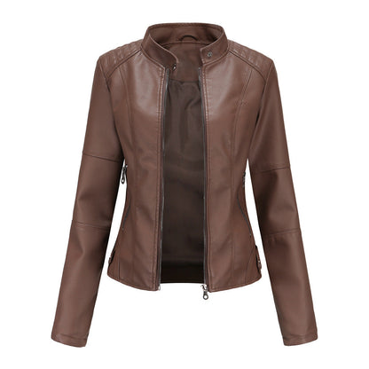Collar-Free Biker Jacket