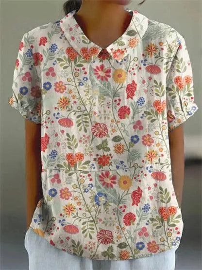 Floral Print Cotton Blouse