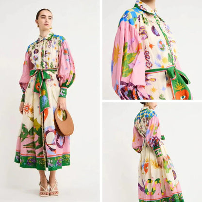 Vintage-Inspired Long Floral Dress