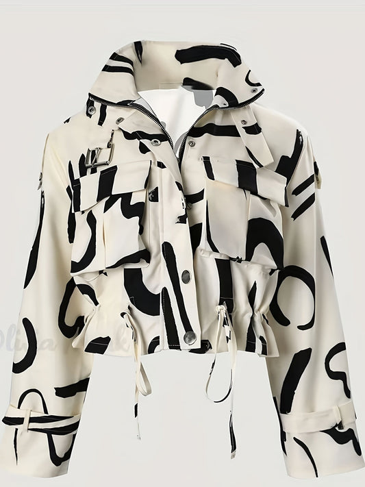 Chic Women's Stand-Up Collar Jacket