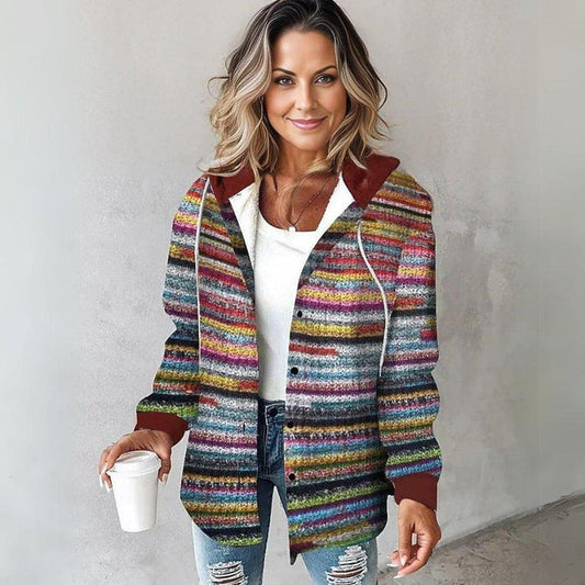 Vibrant Striped Women's Cardigan