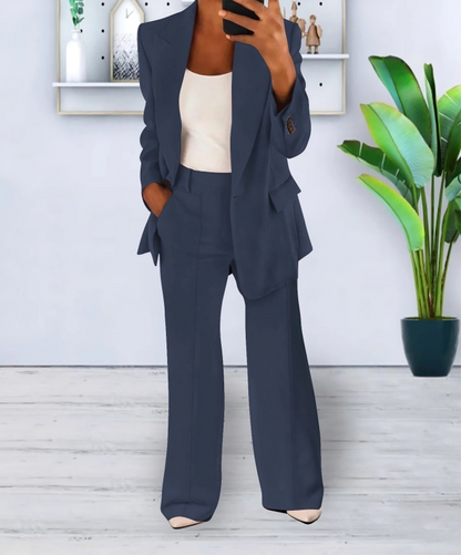Blazer and Wide-Leg Trouser Ensemble